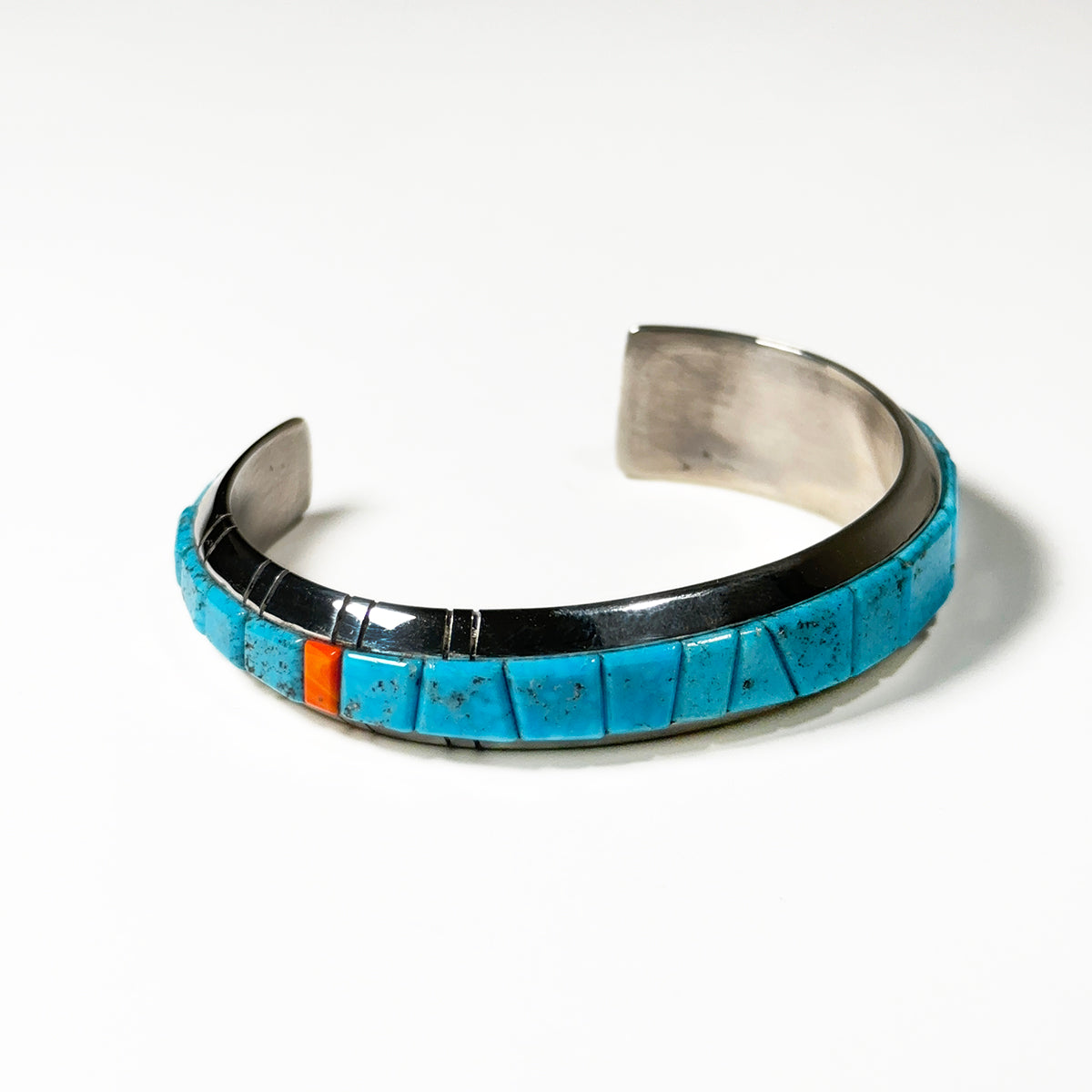 Causandra Dukepoo Turqoise and Rosarita Tapered Inlay Cuff