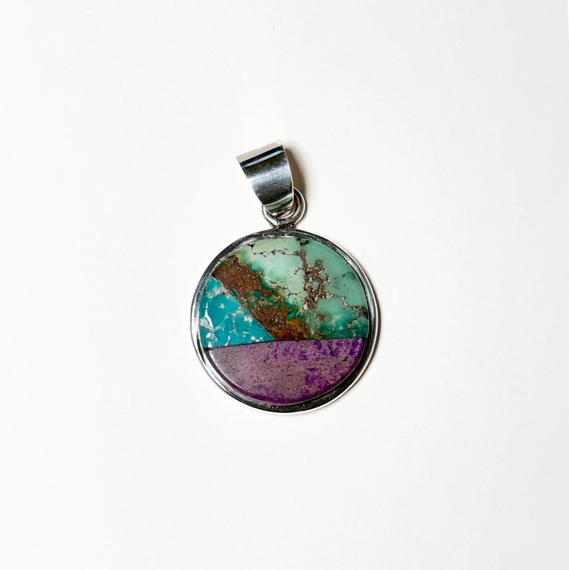 Causandra Dukepoo Turqoise and Sugilite Inlay Pendant