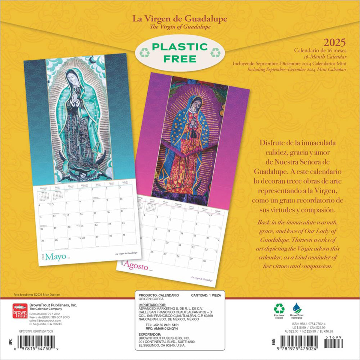 2025 Virgen de Guadalupe Calendar