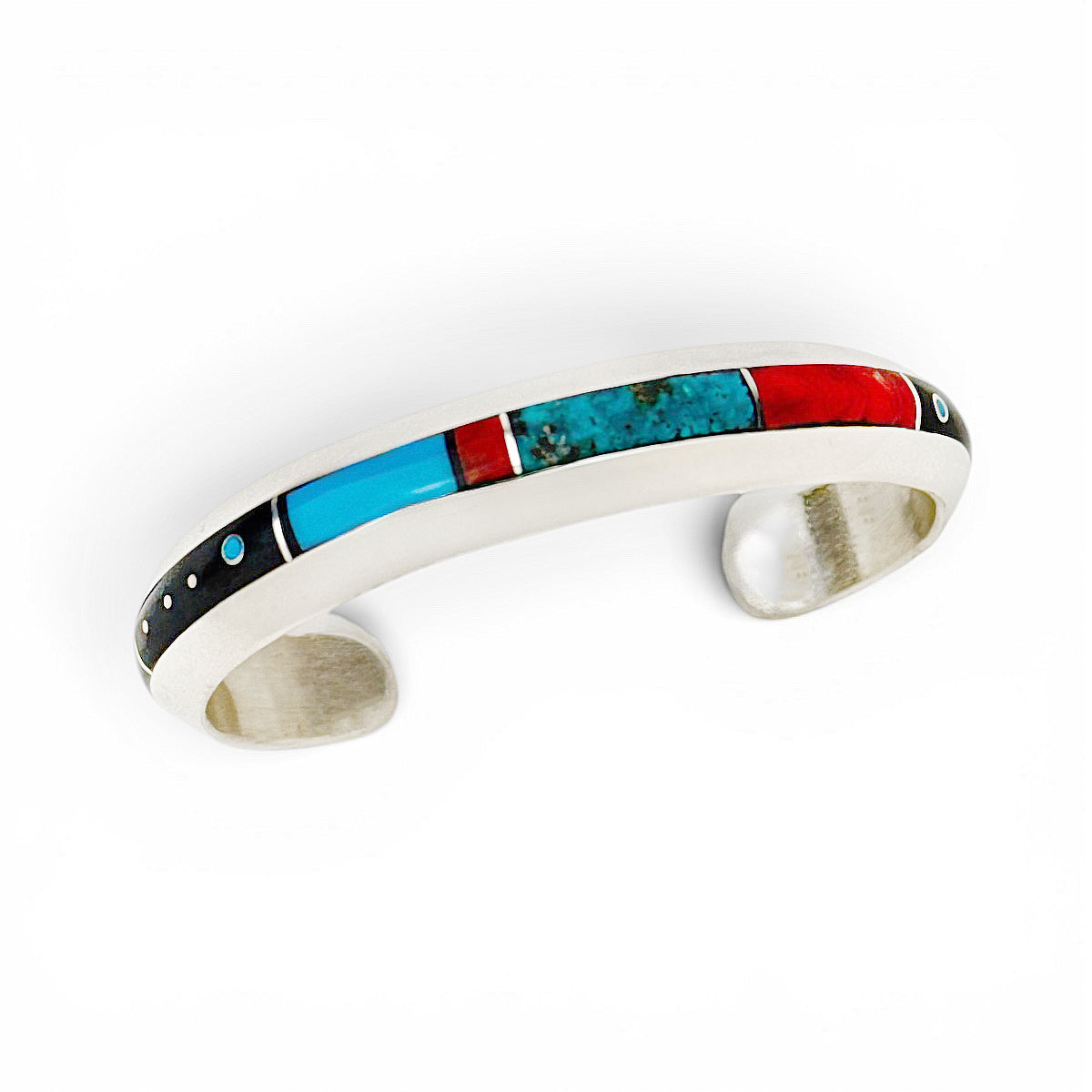 Jimmy Poyer Multi Stone Inlay Cuff Bracelet