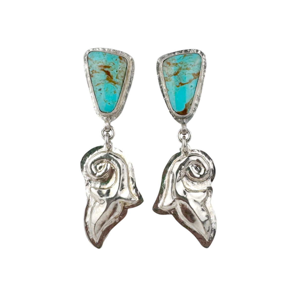 Ralph Sena Kingman Turquoise Swirl Earrings