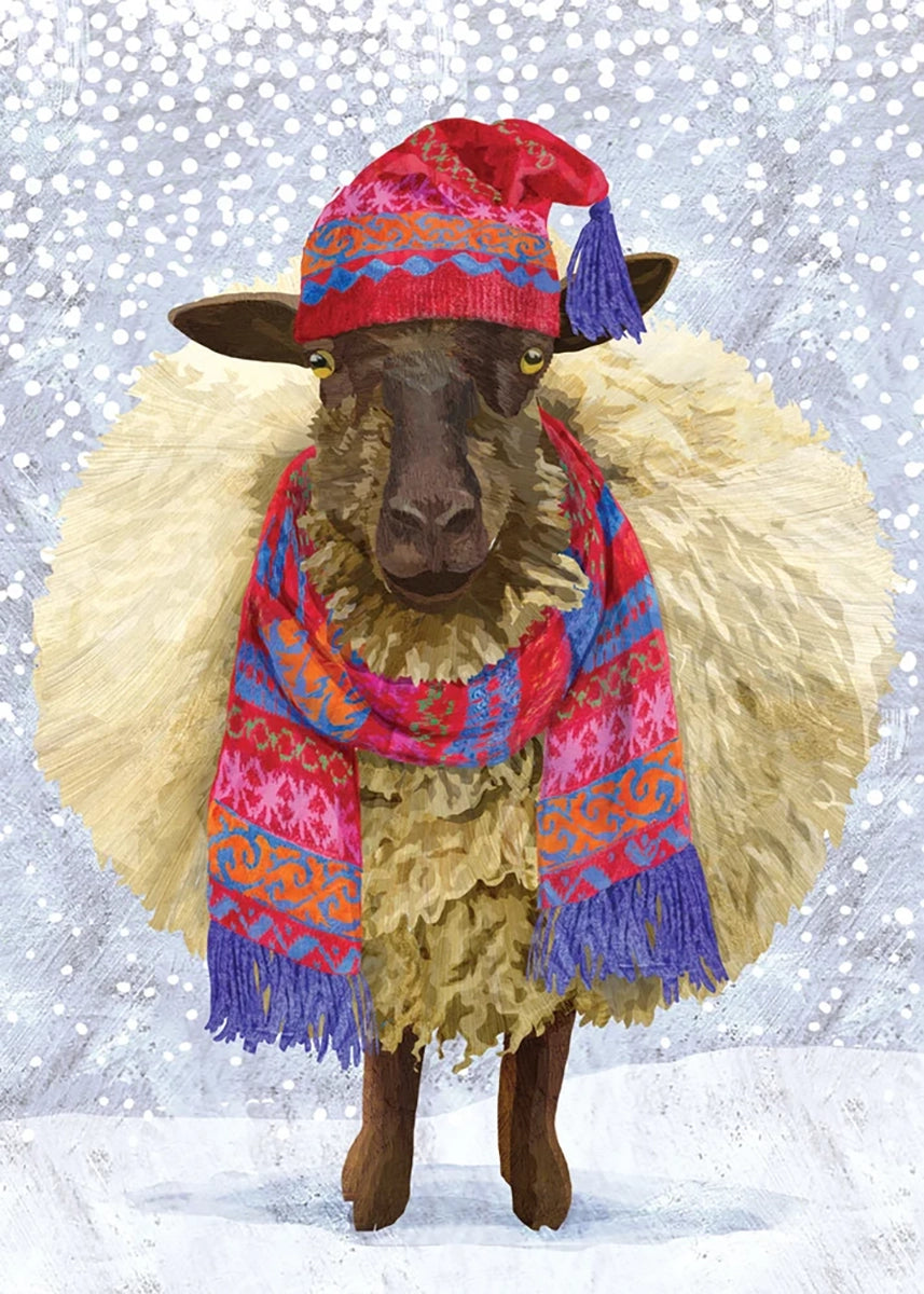 Cozy Winter Sheep Holiday Cards
