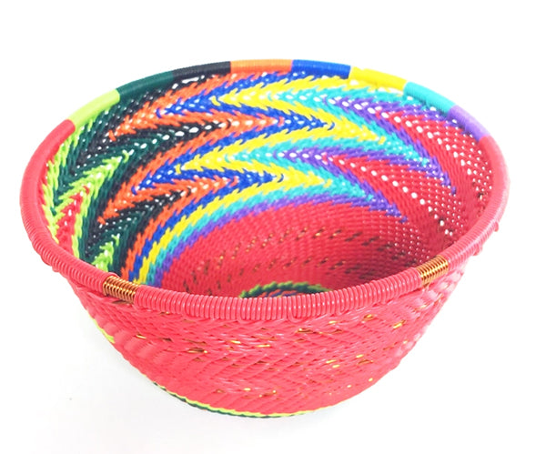 African Red Rainbow Telephone Wire Bowl Small