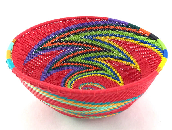 African Red Rainbow Telephone Wire Bowl Medium