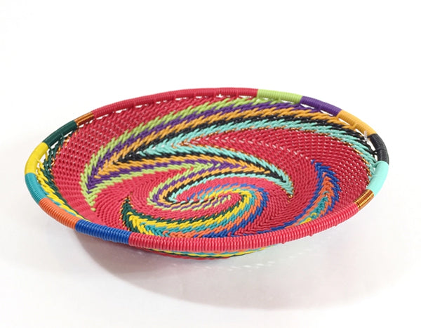 African Red Rainbow Telephone Wire Bowl Small Oval