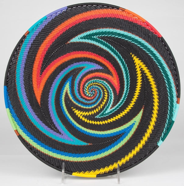 African Rainbow Telephone Wire Platter Large