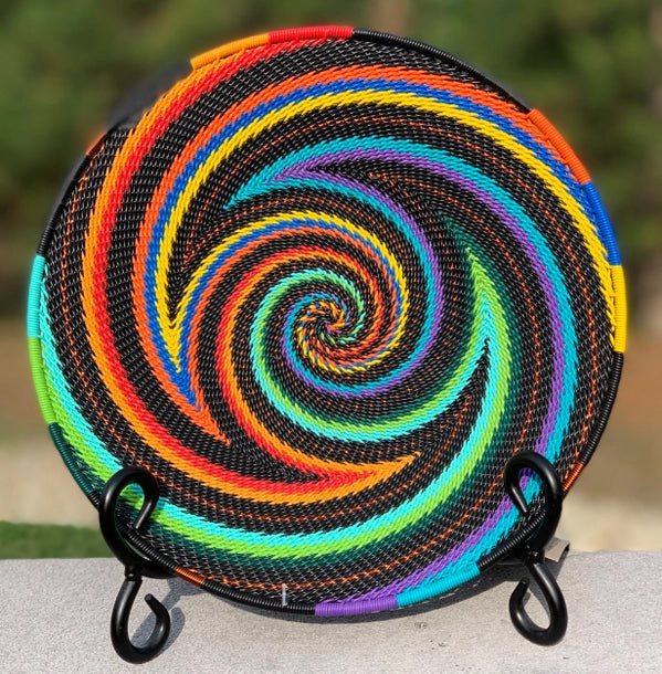 African Rainbow Telephone Wire Platter Medium