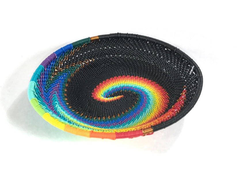 African Rainbow Telephone Wire Bowl Small Oval