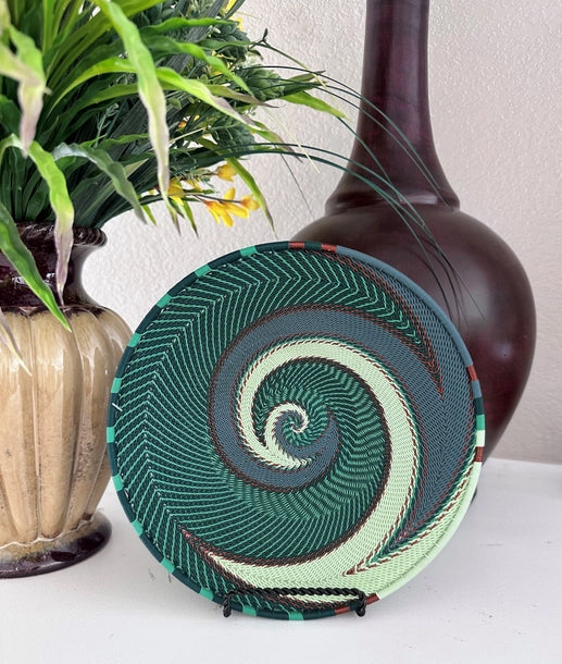 African Emerald Telephone Wire Platter Medium