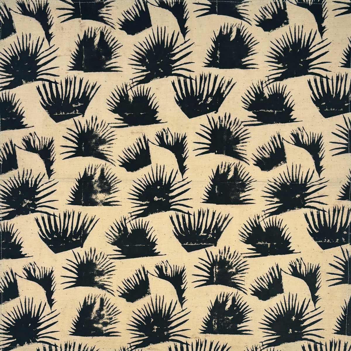 Fern Black Cotton Block Print Napkin