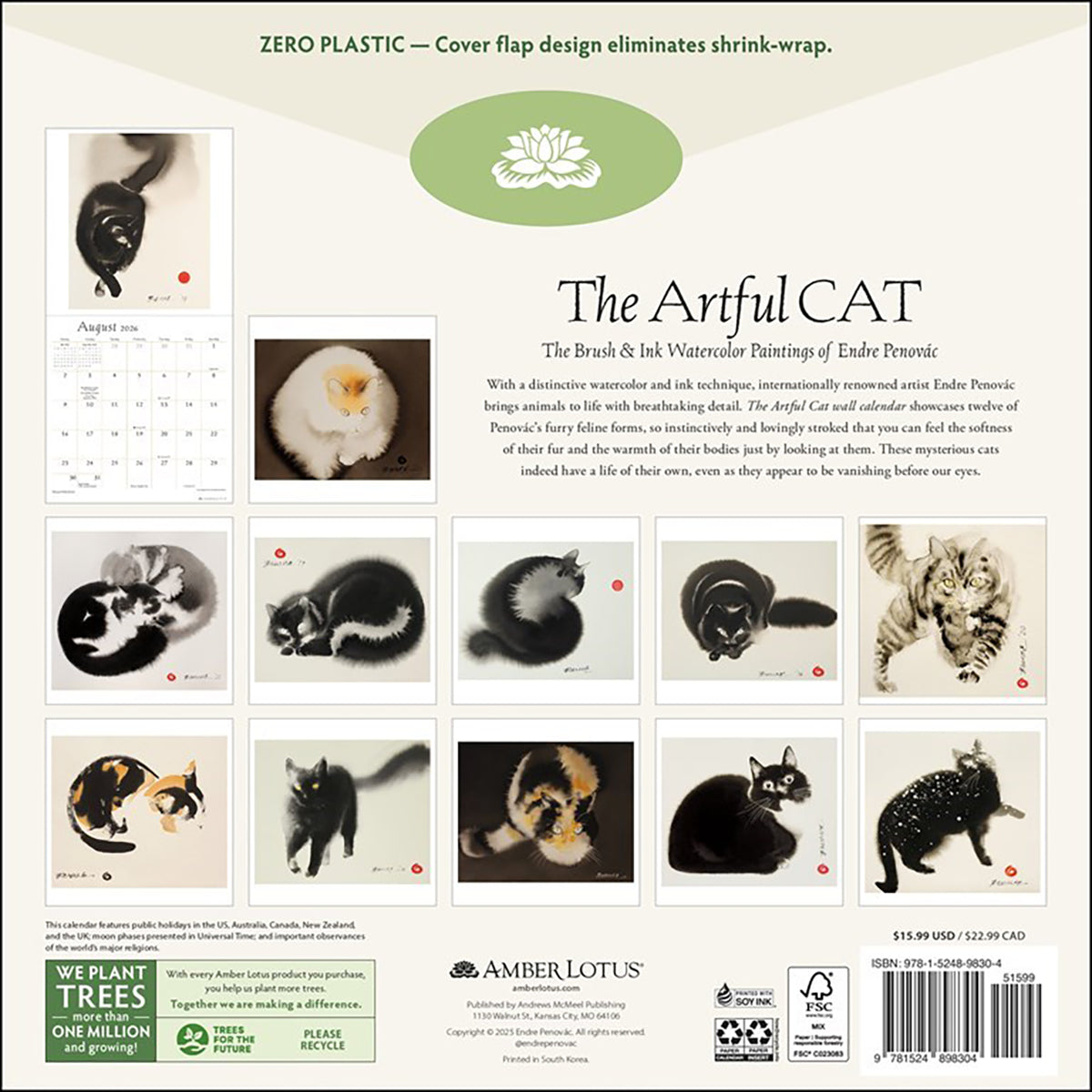 The Artful Cat 2026 Wall Calendar
