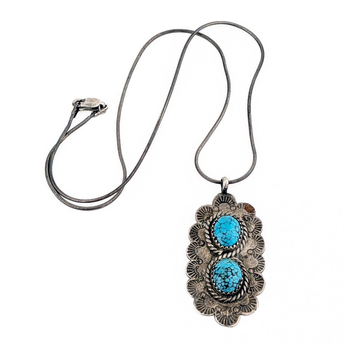 Vintage Sterling Silver and Turquoise Pendant