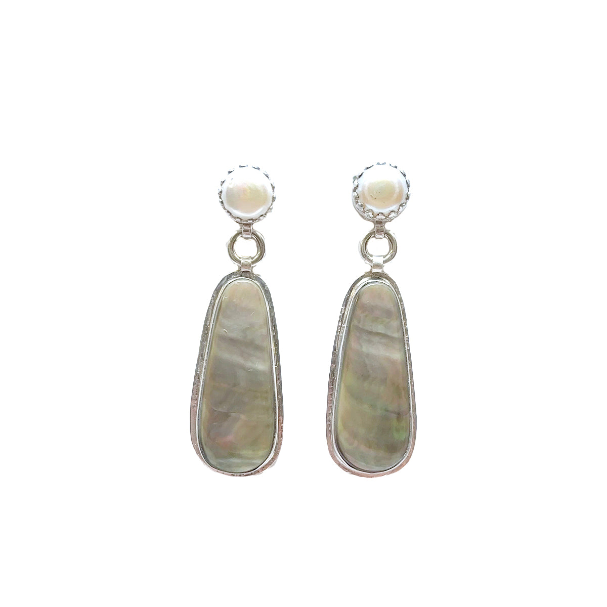 Ralph Sena Abalone & Pearl Earrings