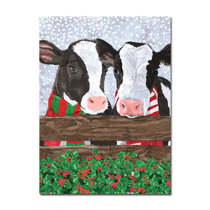 Two Snow Cows Holiday Boxed Cards