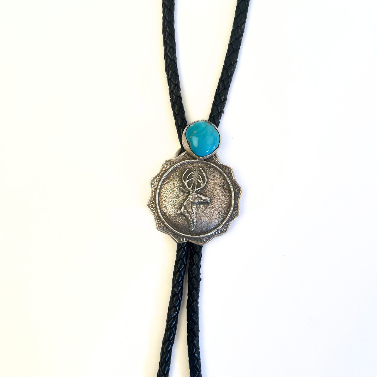 Anthony Lovato Kingman Turquoise Elk Bolo