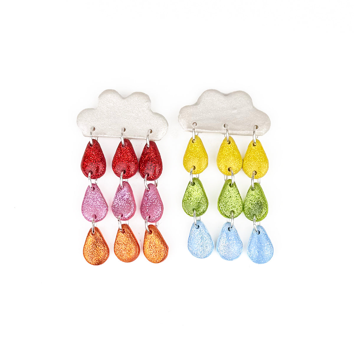 Short Rainbow Clouds Earrings