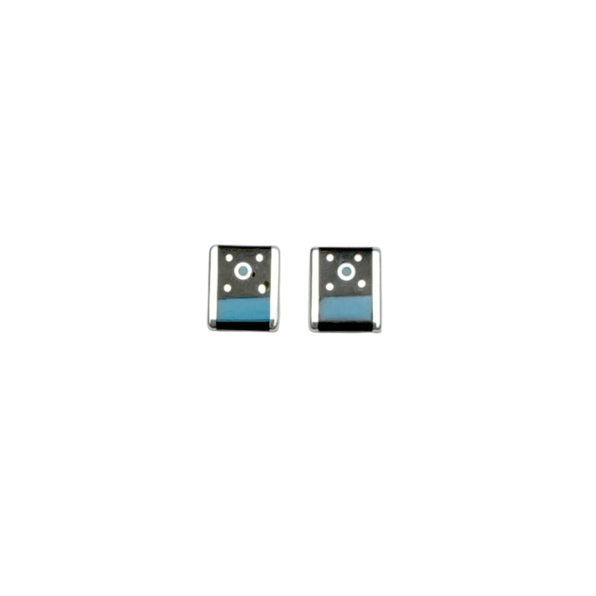 Jimmy Poyer Multi Stone Inlay Earrings