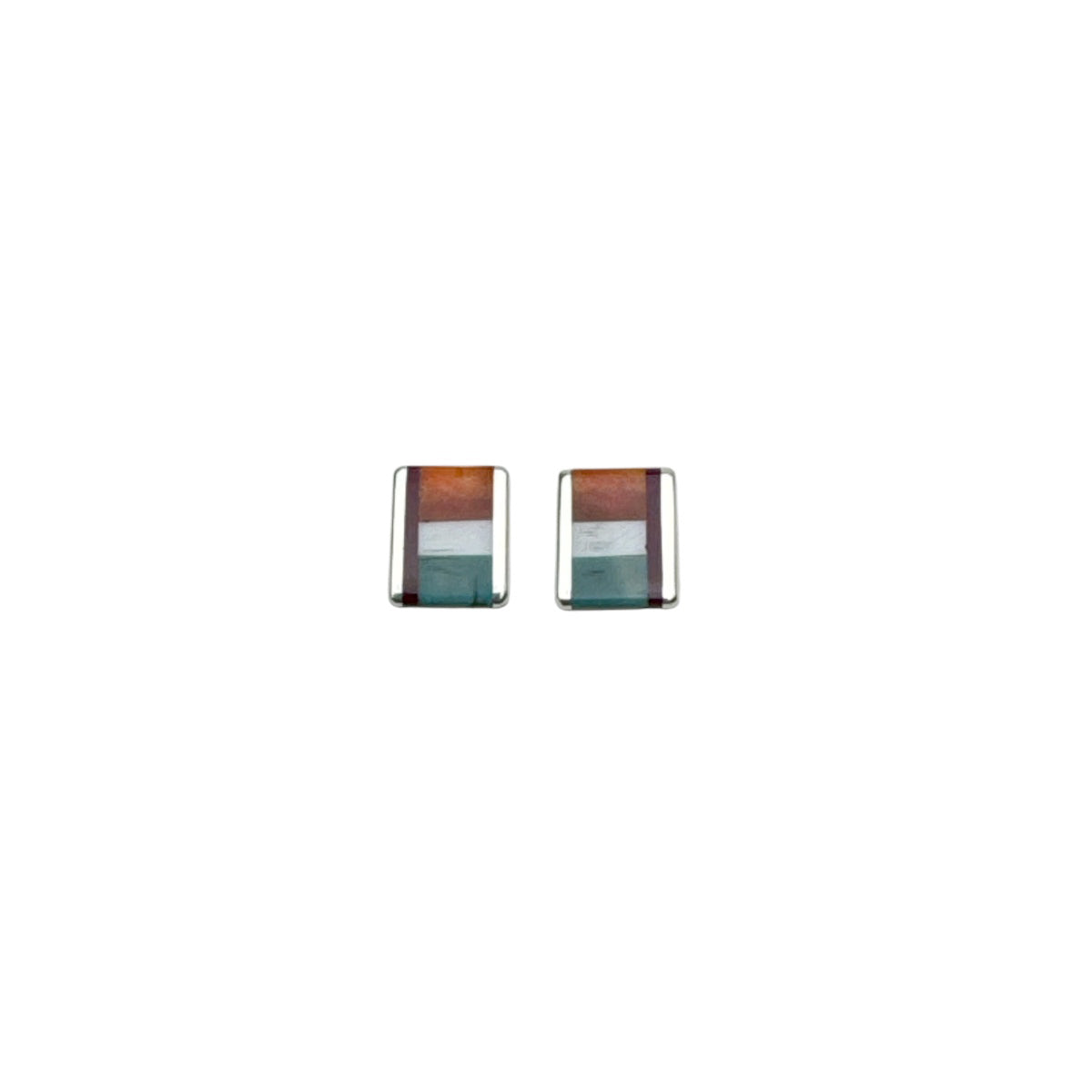 Jimmy Poyer Multi Stone Inlay Earrings