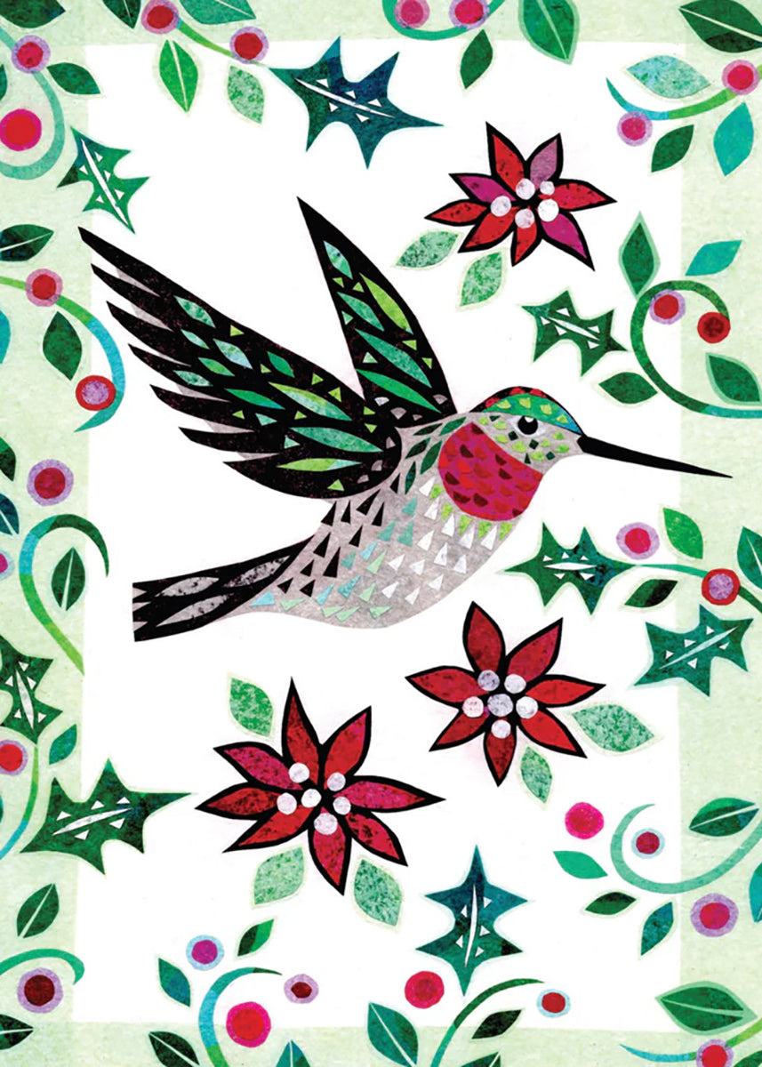 Holly Hummingbird Boxed Holiday Cards