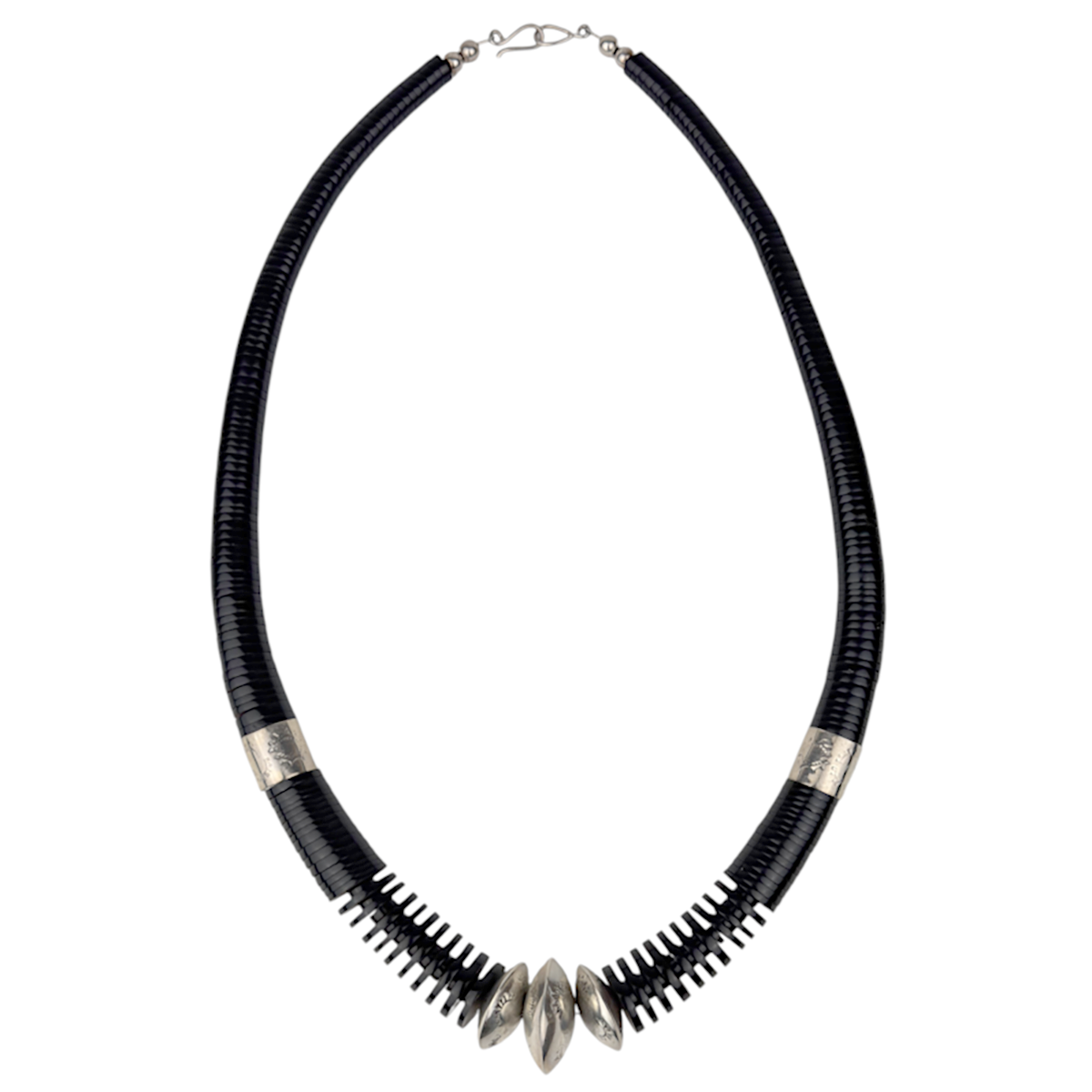 Jet and Sterling Silver Necklace