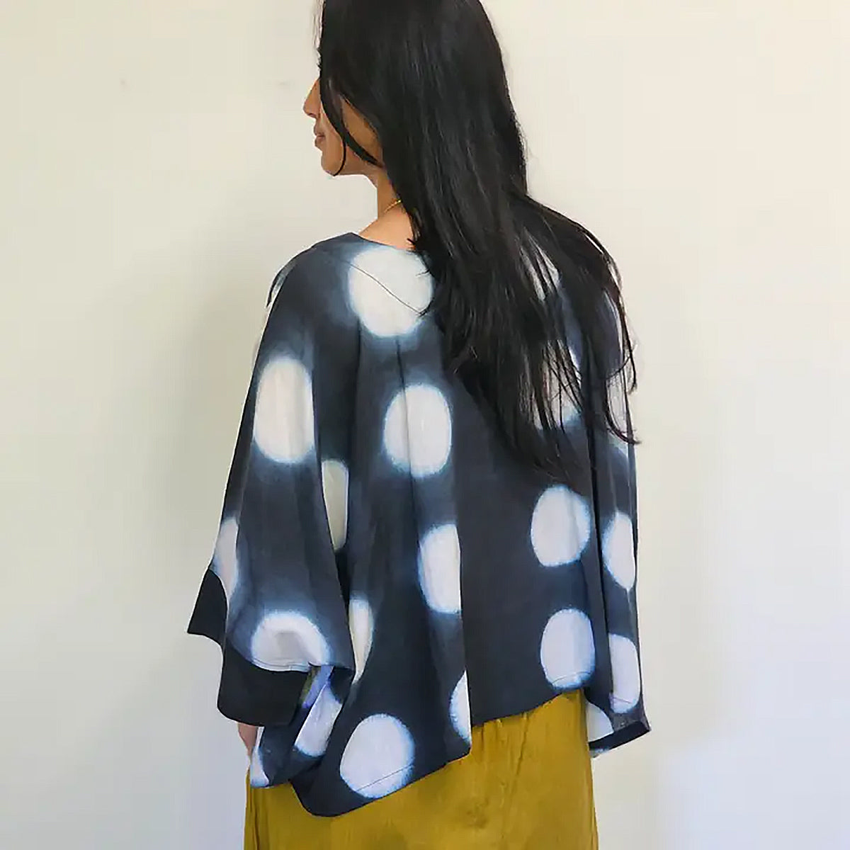YAZA Yuki Dolman Blouse with Shibori Dots