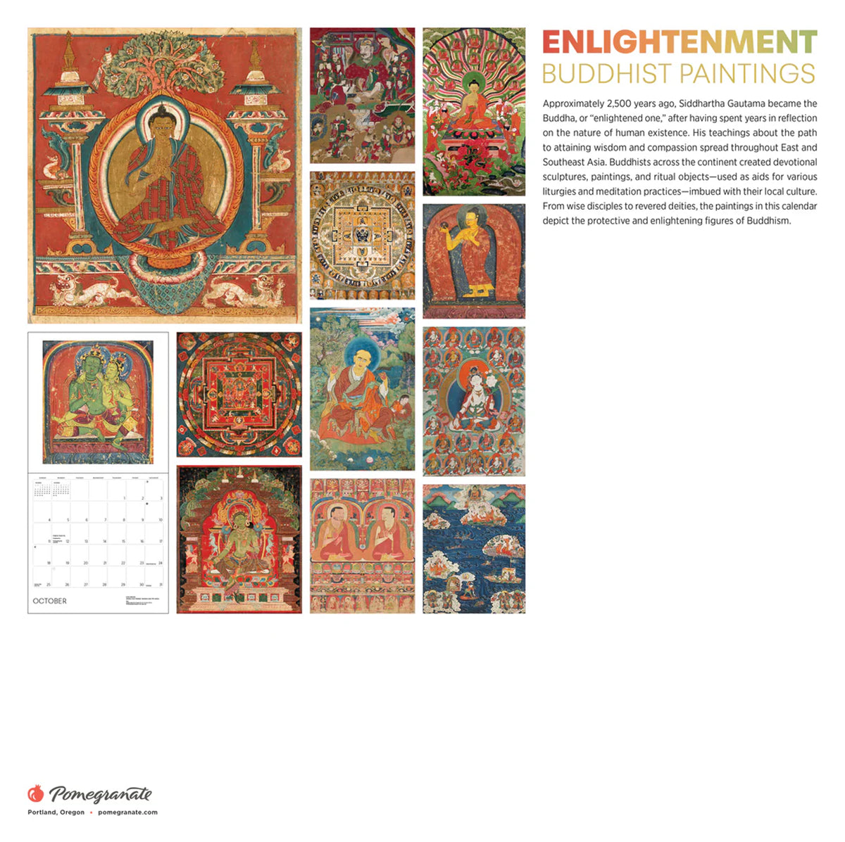 Enlightenment: Buddhist Paintings 2026 Wall Calendar