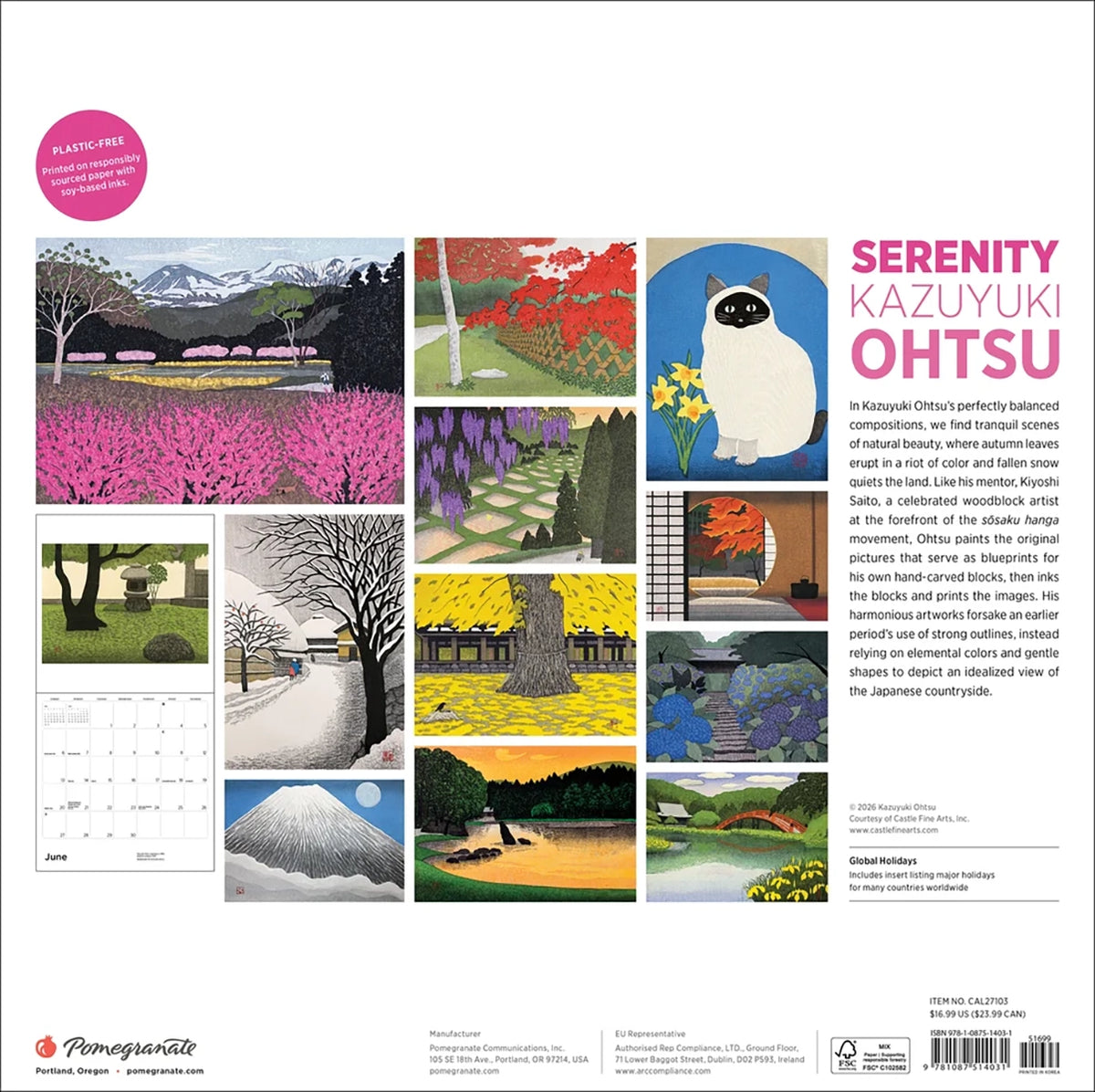 2027 Serenity: Kazuyuki Ohtsu Wall Calendar