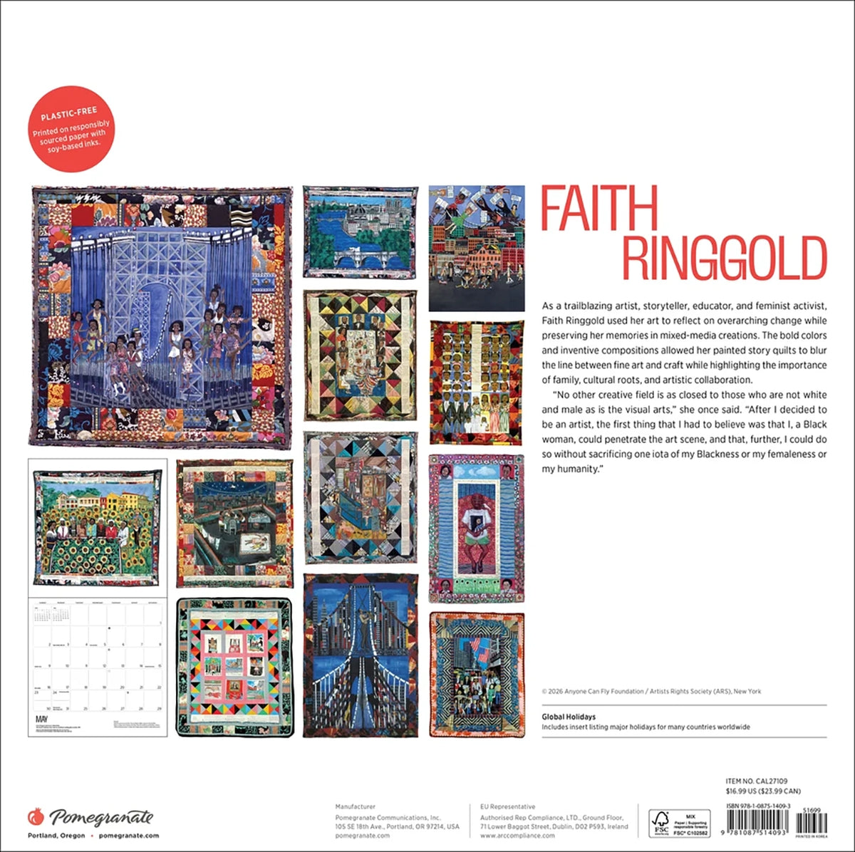 2027 Faith Ringgold Wall Calendar