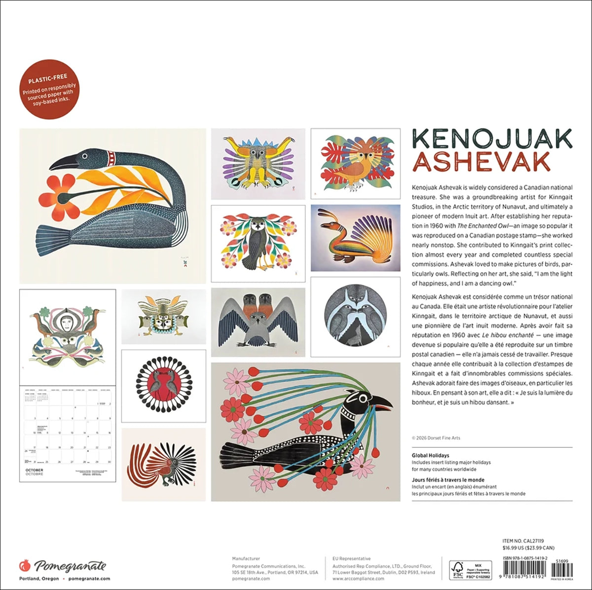 2027 Kenojuak Ashevak Wall Calendar