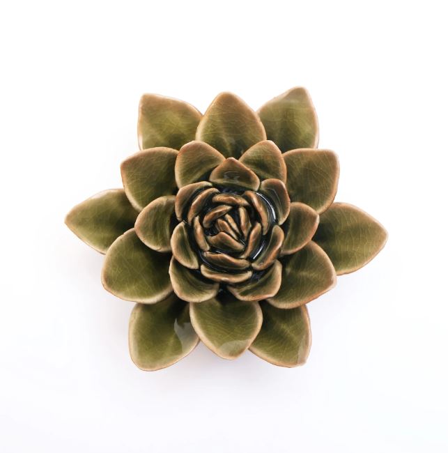 Ceramic Dark Green Flower