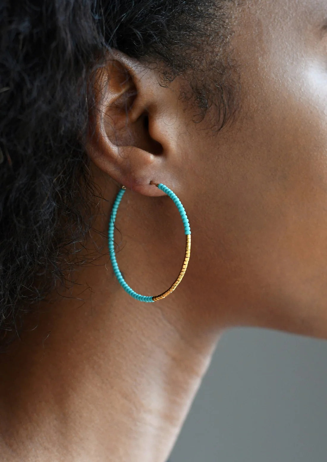 Large Turquoise Hoop Earrings