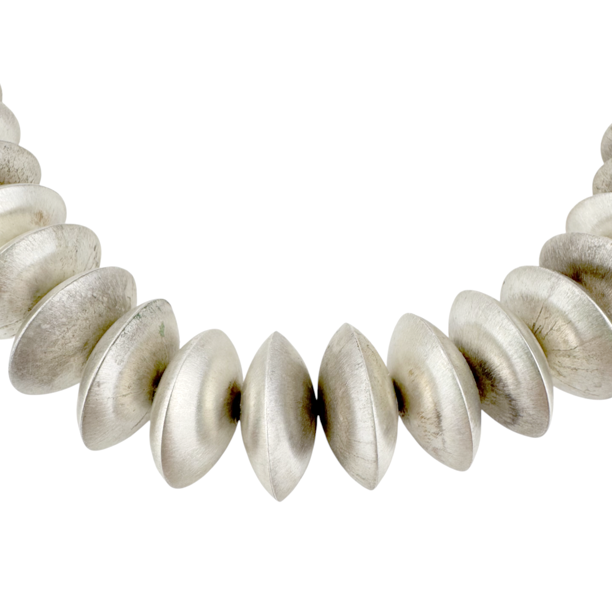 Ralph Sena Sterling Silver Saucer Bead Necklace