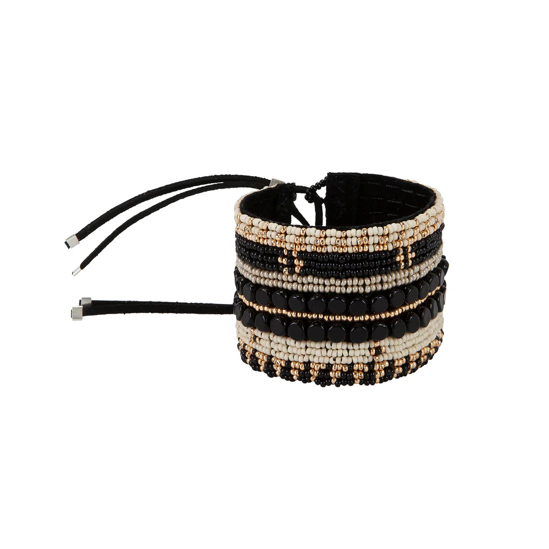 Black Eclectic Leather Bracelet