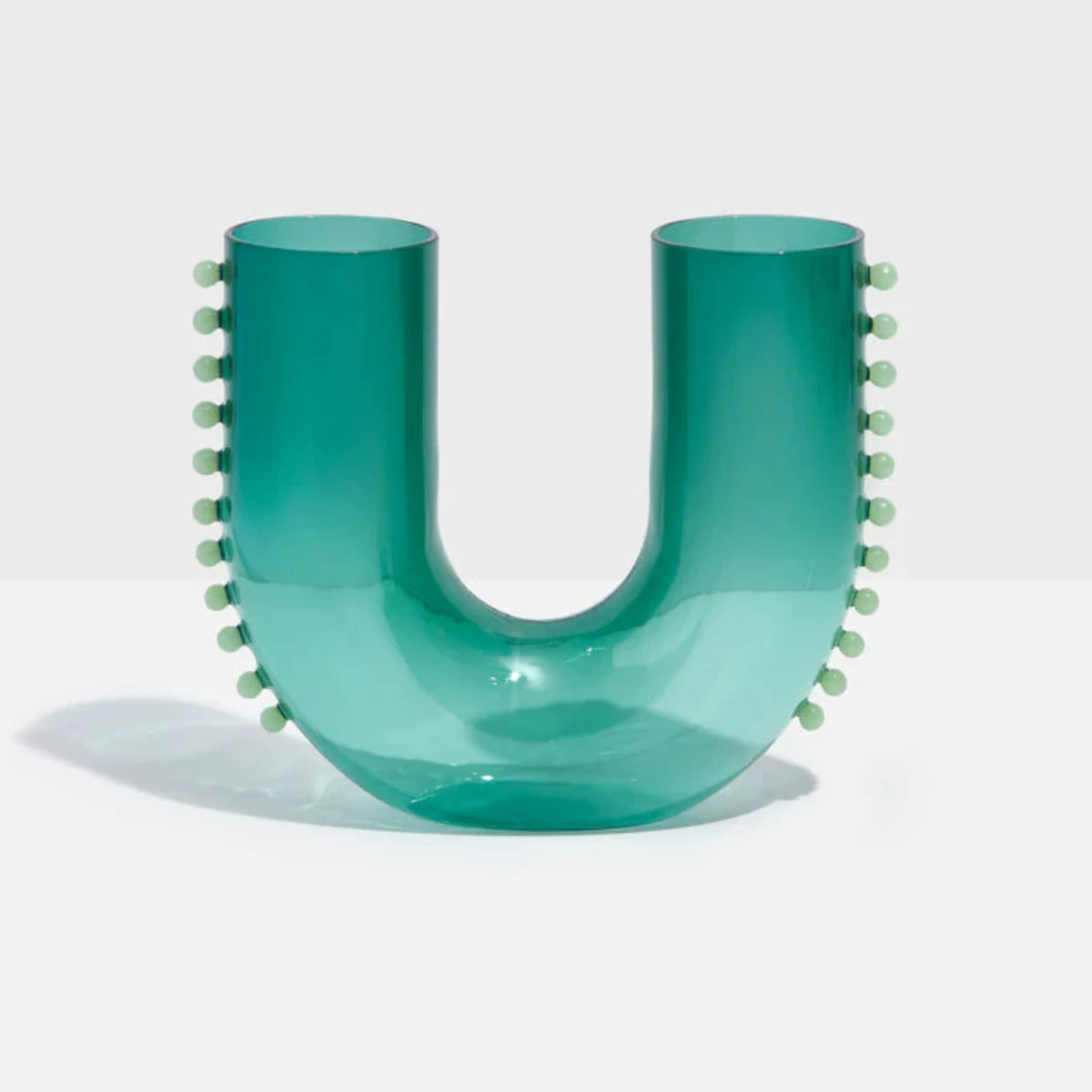 Teal + Jade Pearl U Vase