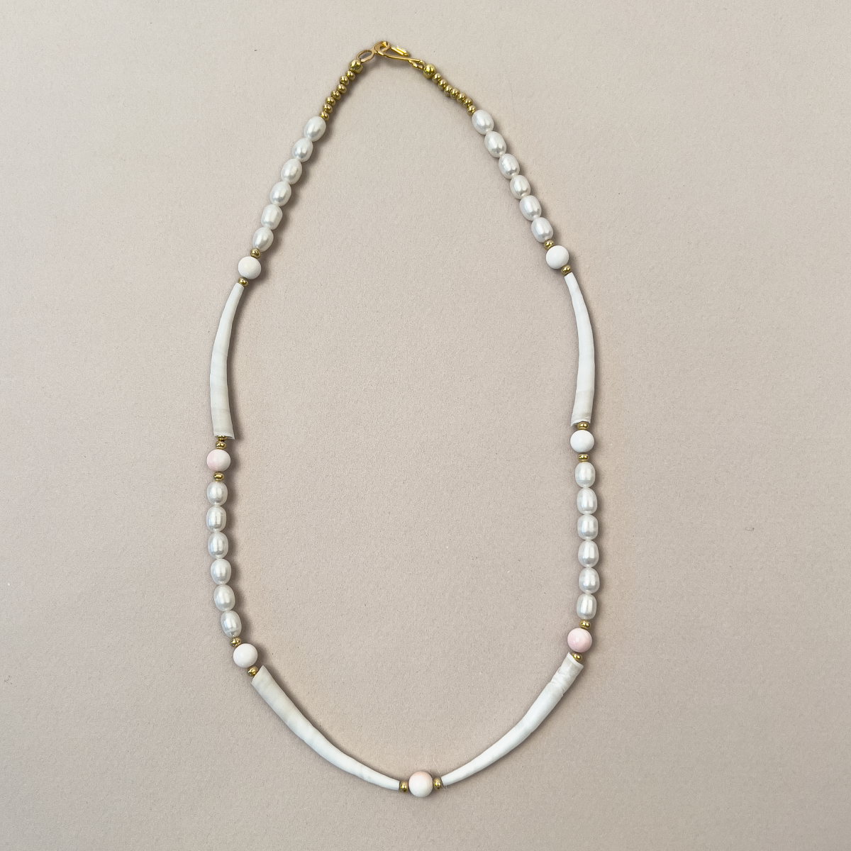 House of Sutai Conch, Pearl, and Dentalium Necklace