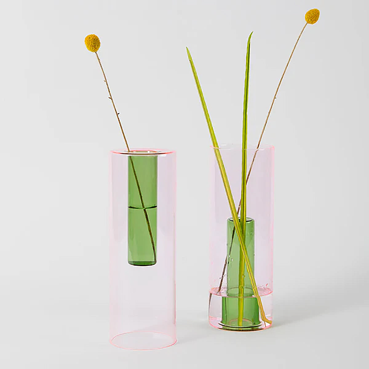 Block Design Large Reversable Glass Vase
