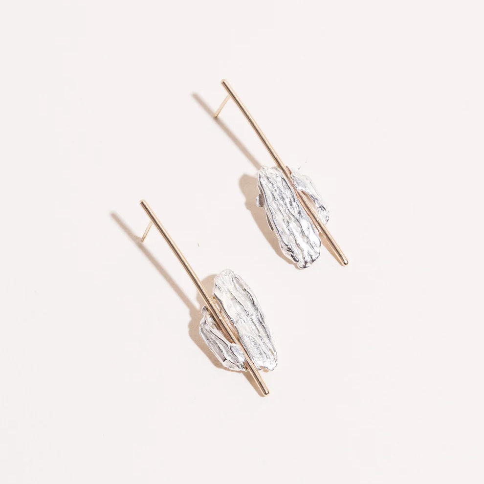 Salt Grass Stone & Stick Earrings