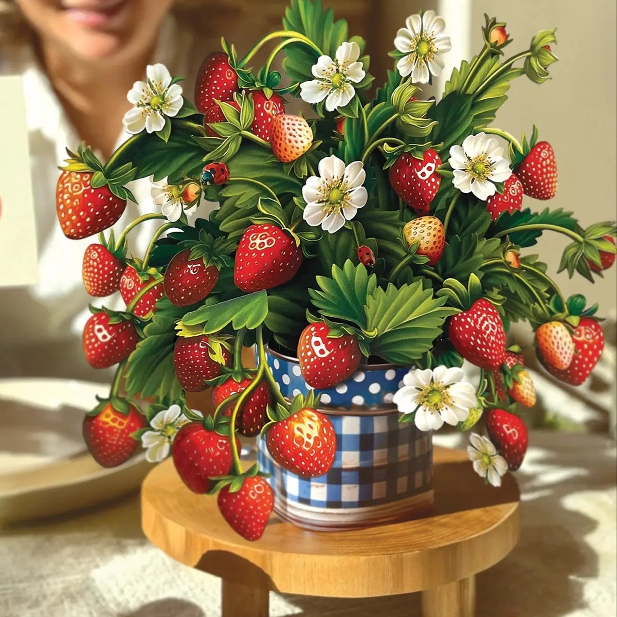 Strawberry Blossoms Pop-up Card