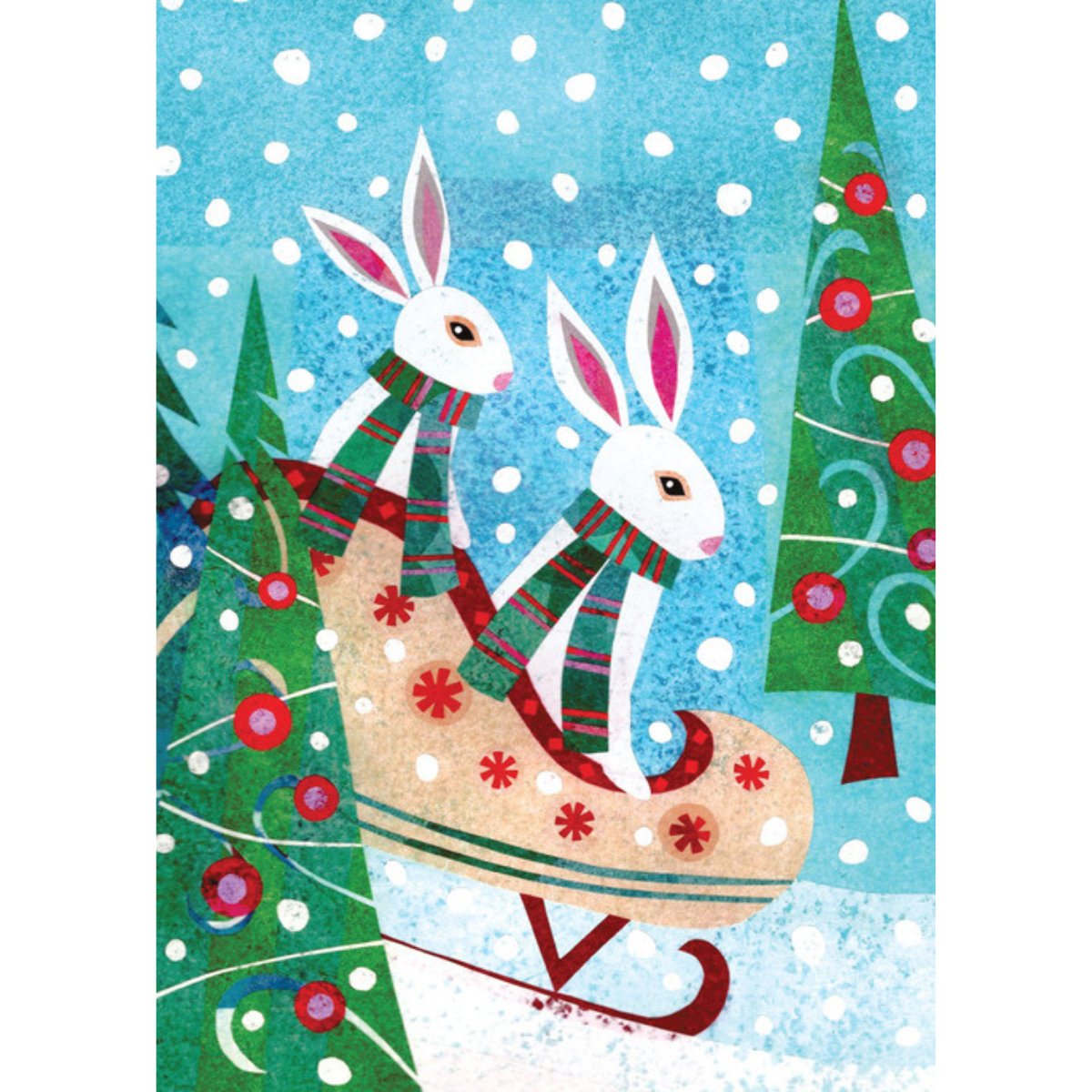 Sled Bunnies Boxed Cards