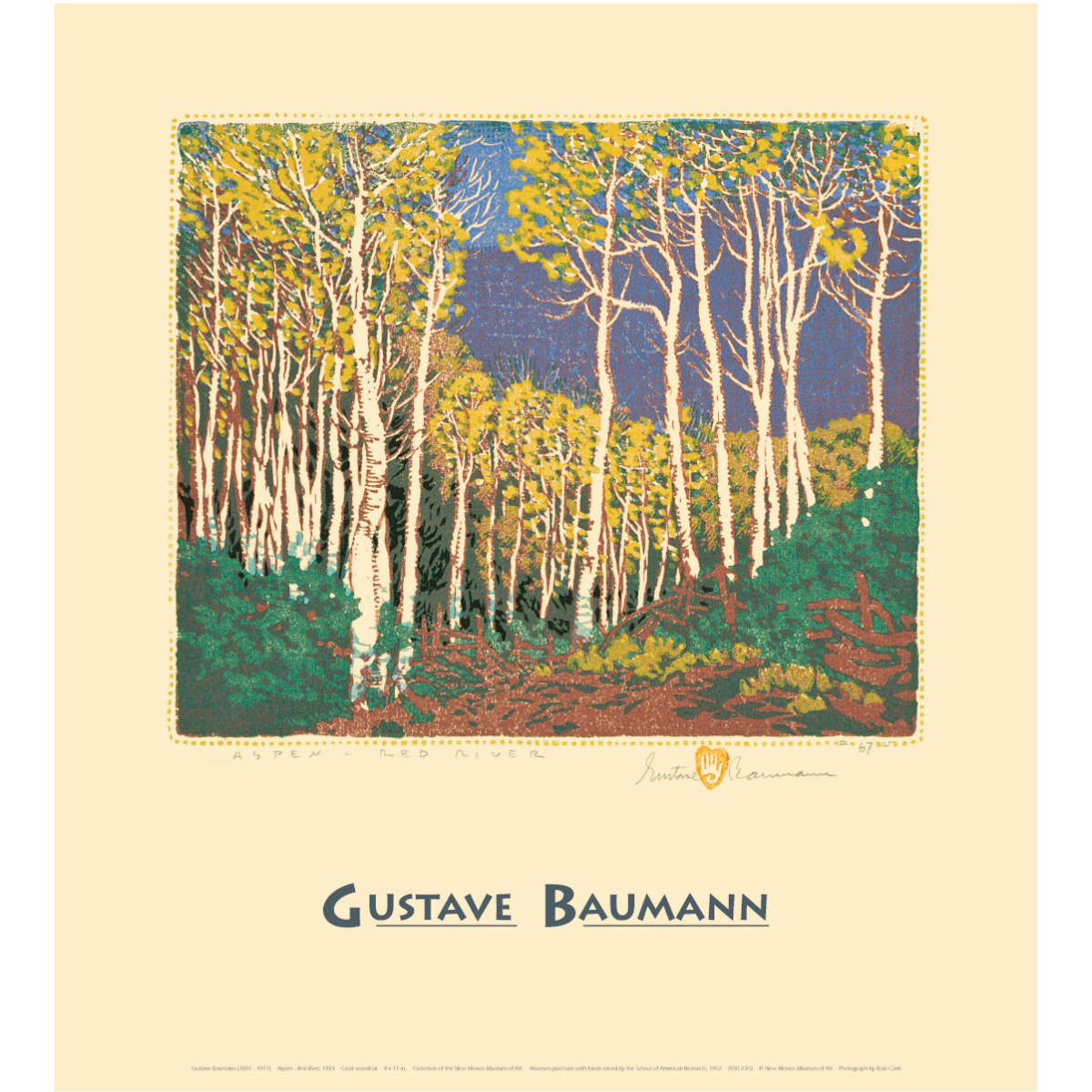 Gustave Baumann Aspen Red River Poster