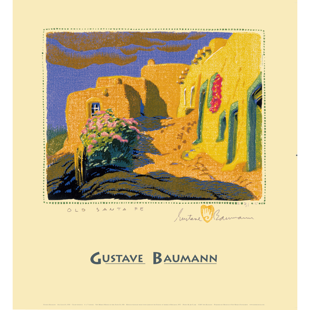Gustave Baumann Old Santa Fe Poster