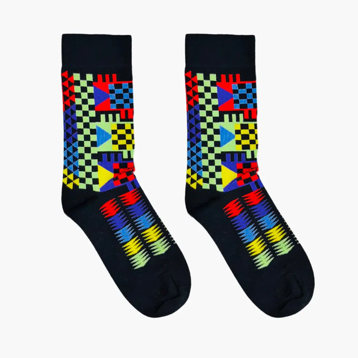 Afropop Geom Black Sock
