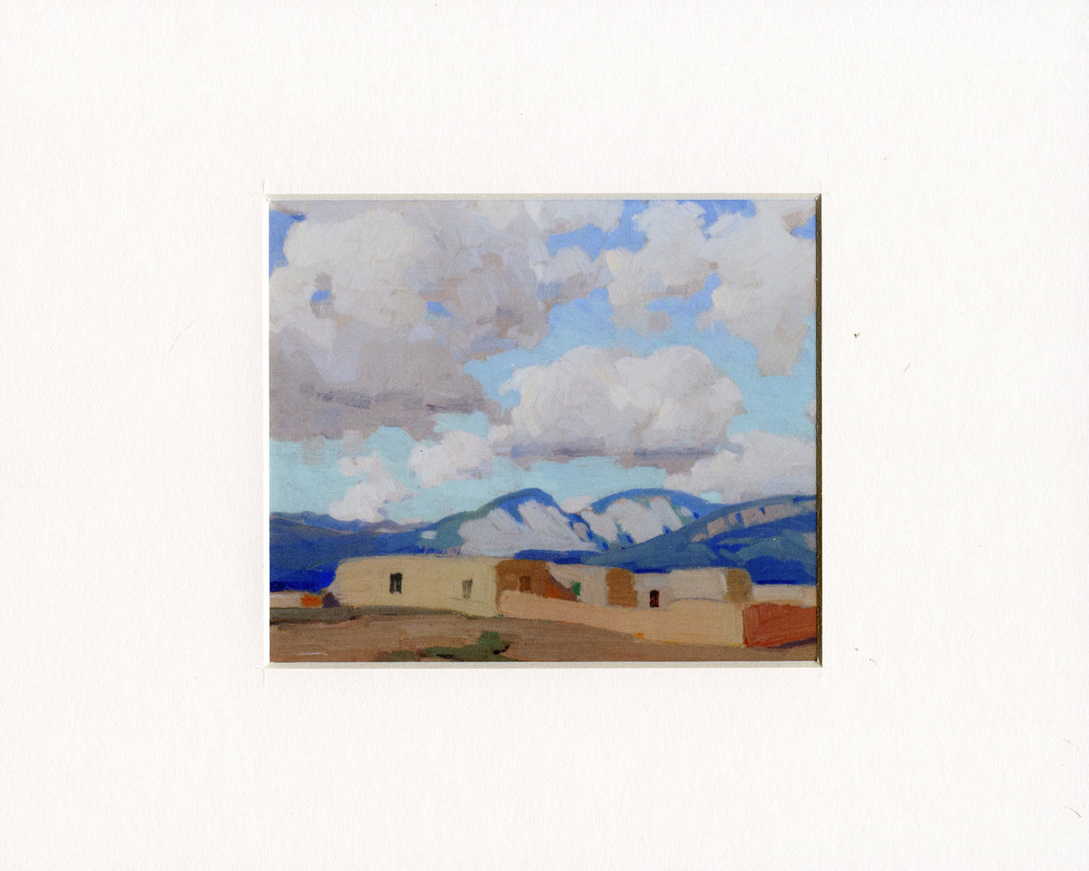 Victor Higgins Untitled (Adobe House with Clouds) Matted Print