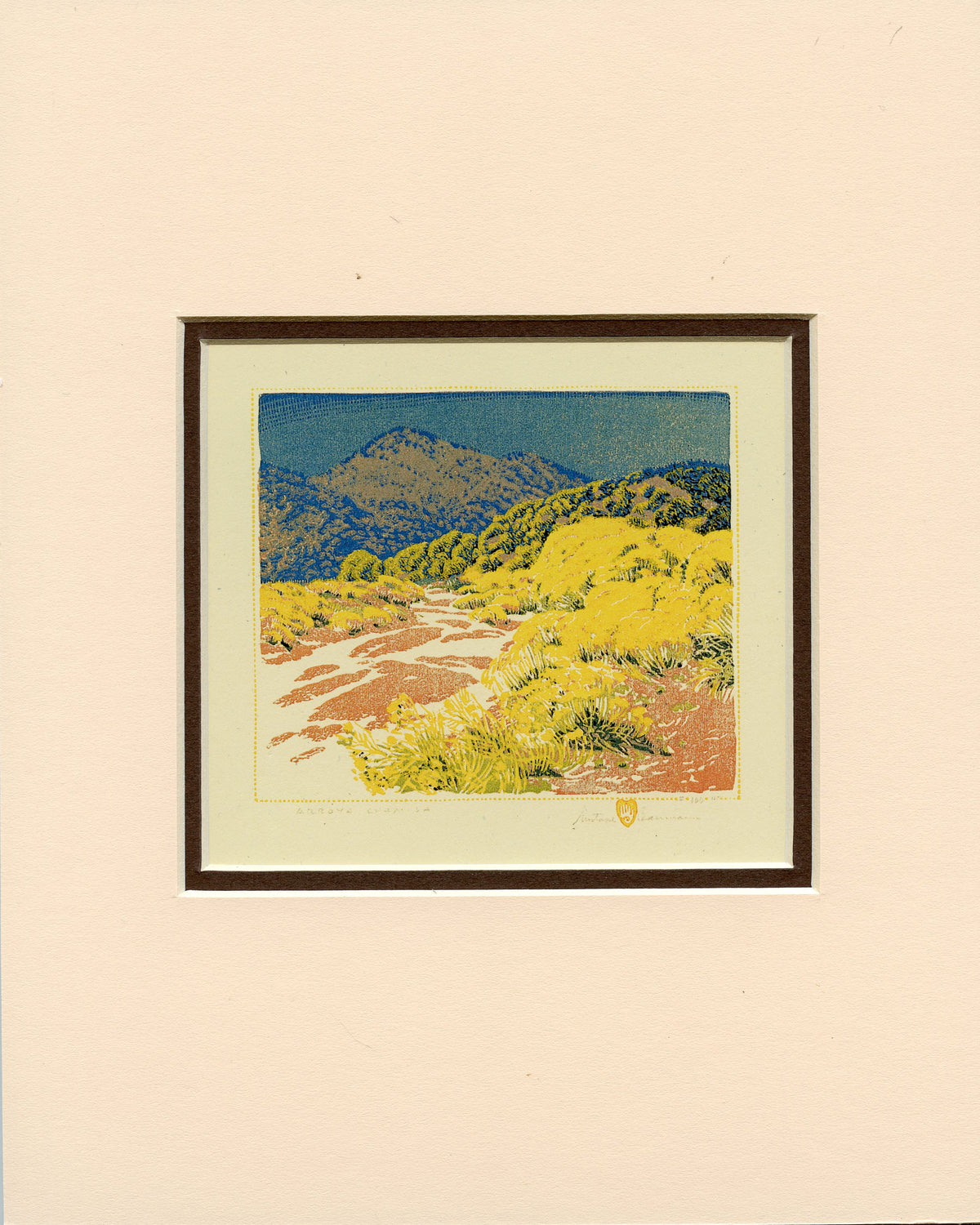 Gustave Baumann Arroyo Chamisa Matted Print