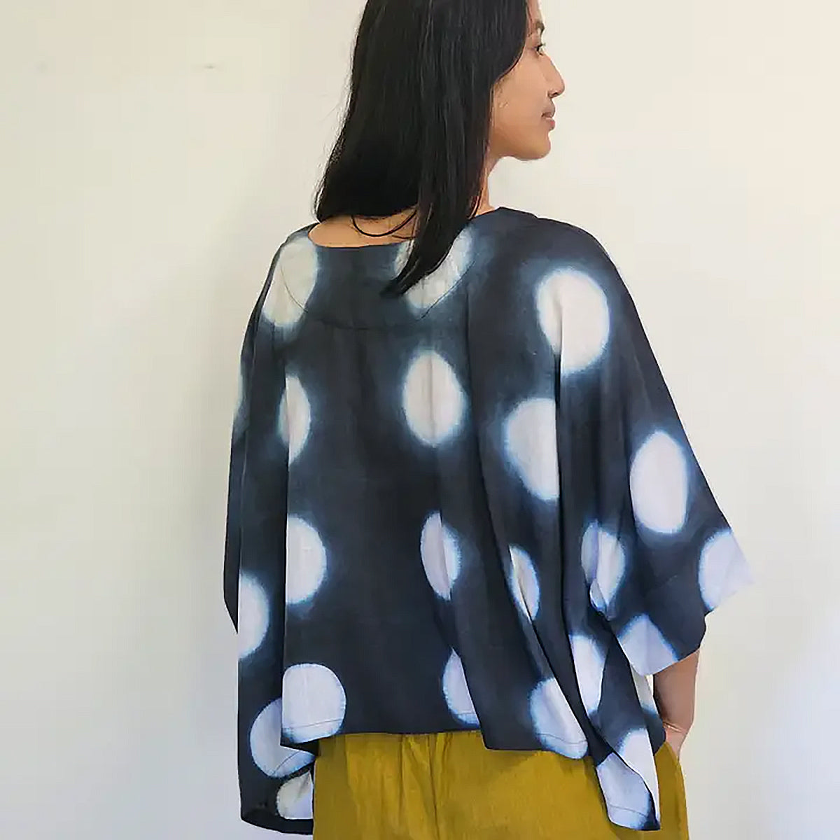 YAZA Yuki Dolman Blouse with Shibori Dots