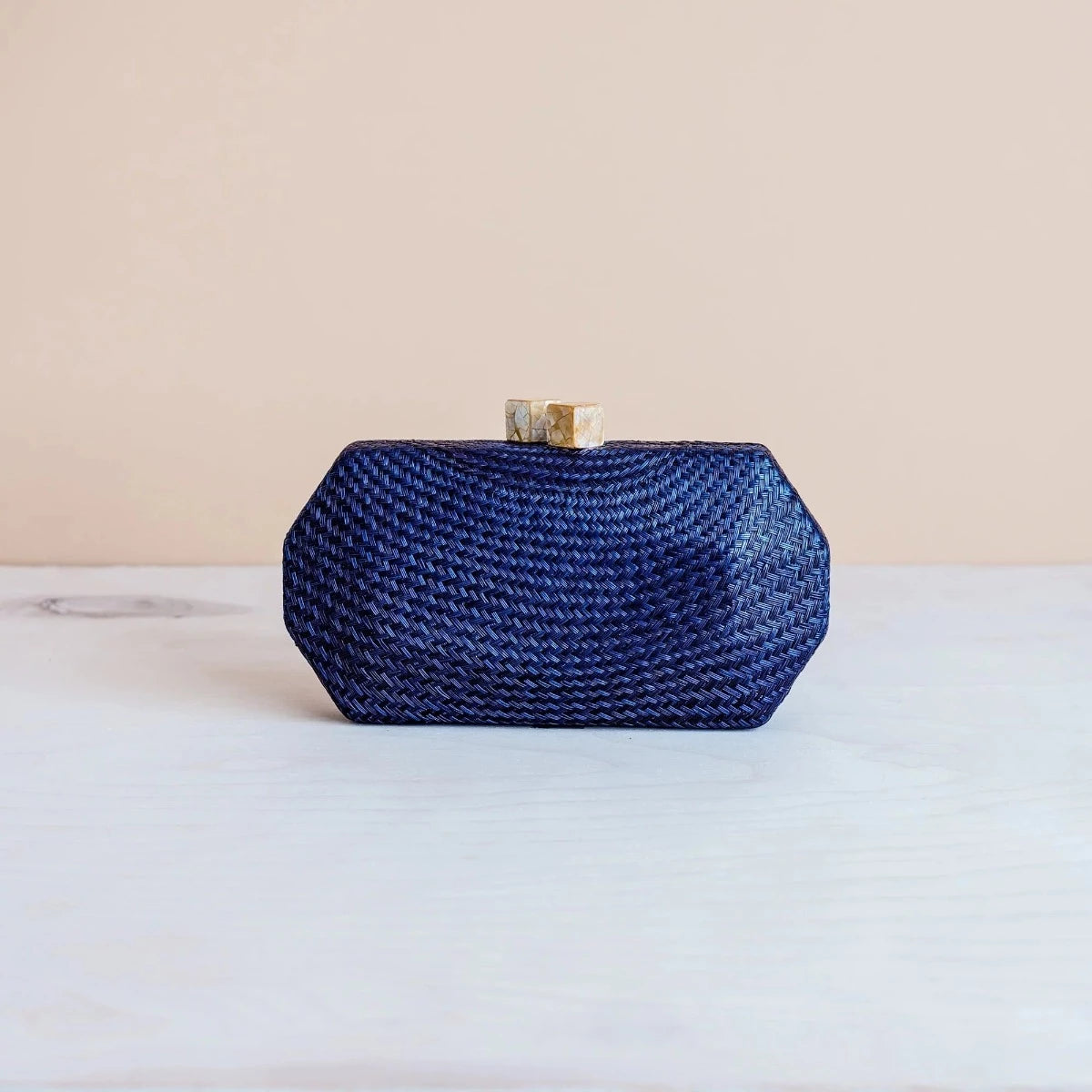Navy straw 2025 clutch bag
