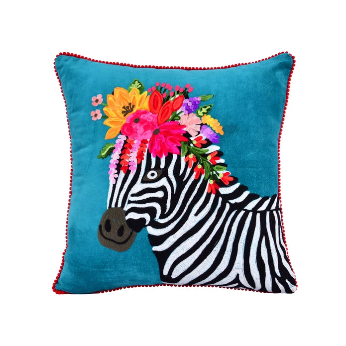 Velvet Zebra Pillow