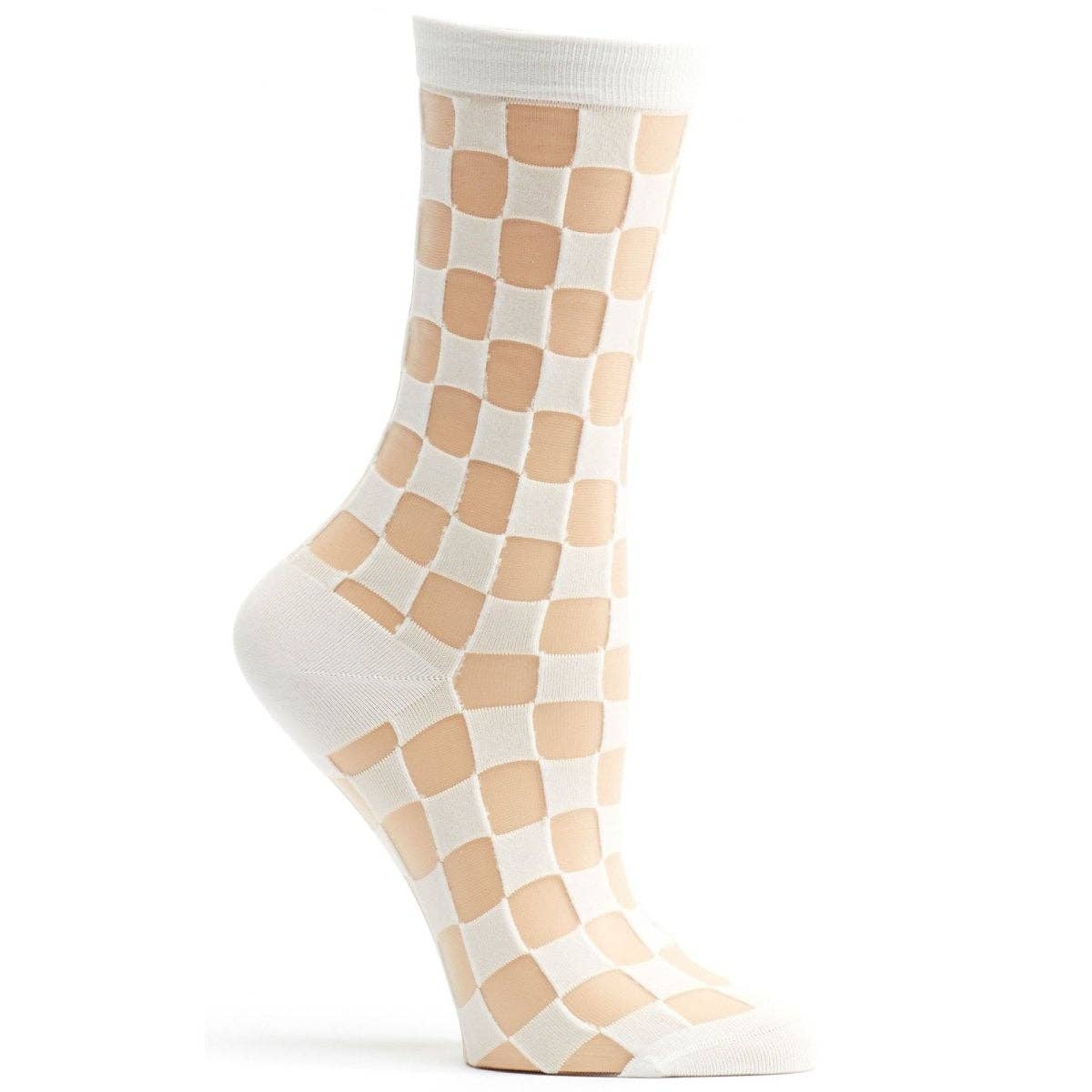 White Sheer Square Socks