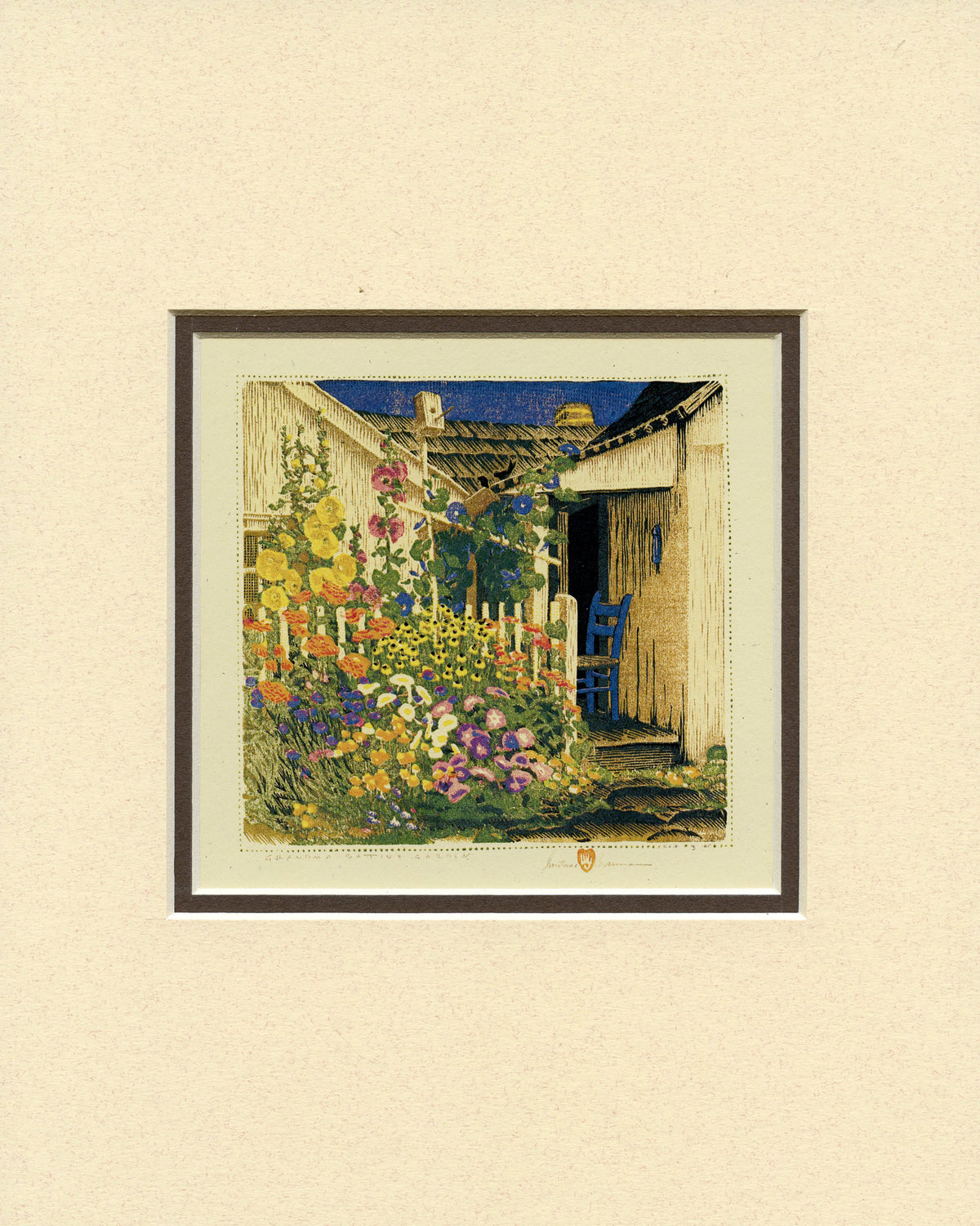 Gustave Baumann Grandma Battin&#39;s Garden Matted Print