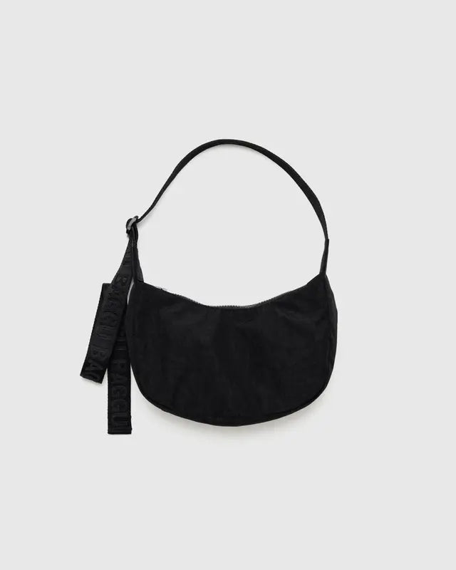 Black Small Nylon Crescent Bag